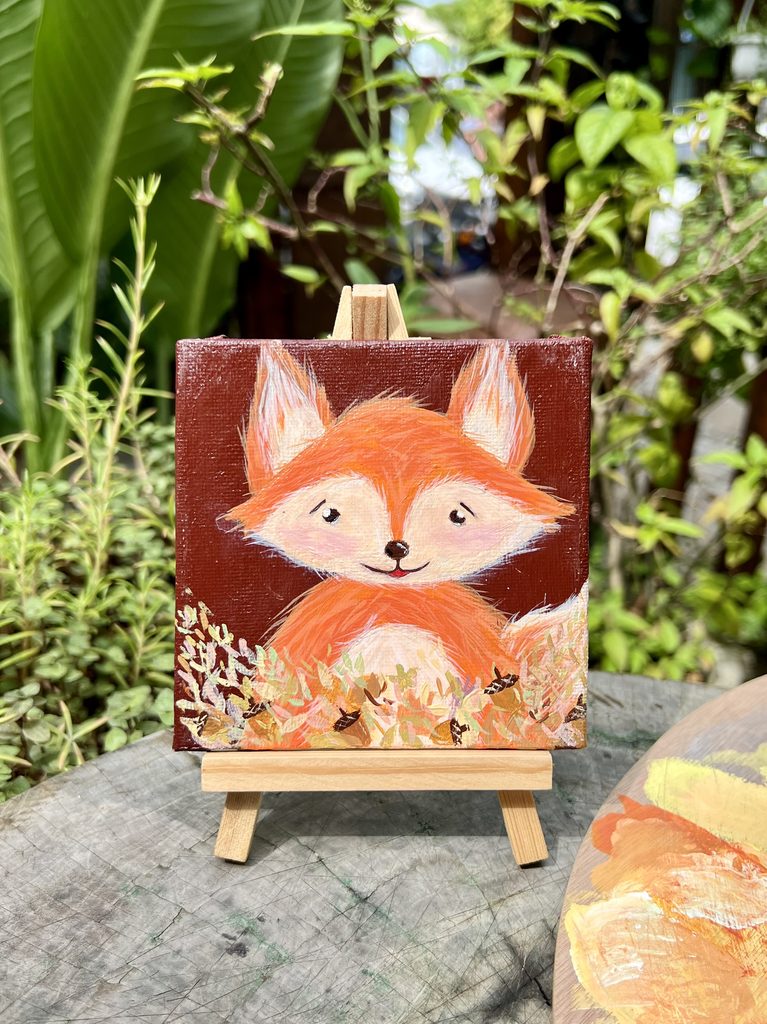 Acrylic on Mini Canvas - Fall Fox