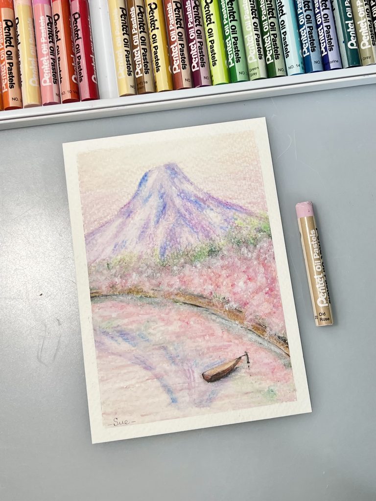 Oil Pastels - Pink Flowers