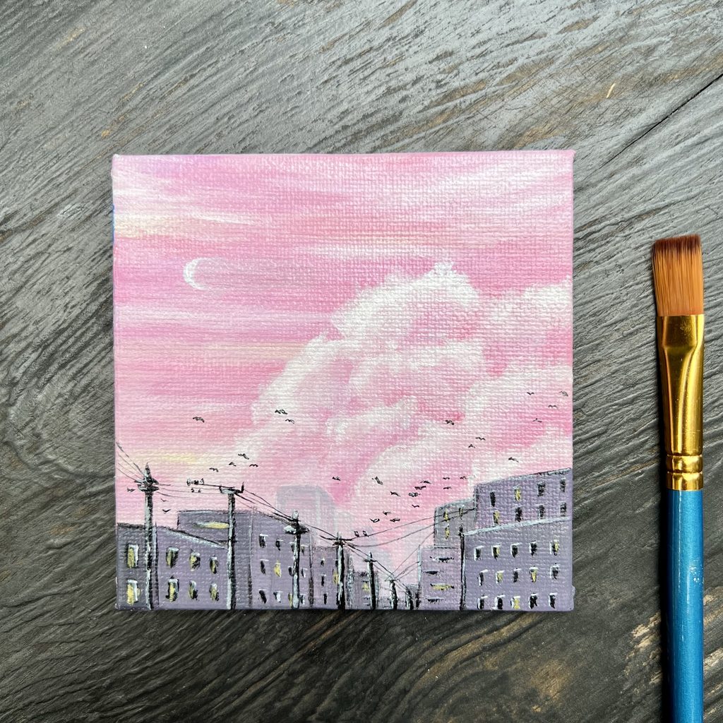 Acrylic - Sunset Sky in The City